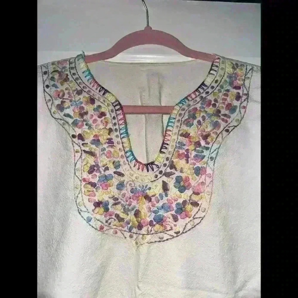 NWOT Handmade In Mexico, Pastel Colored Embroidered Women’s Blouse 100% Cotton M - Picture 2 of 4